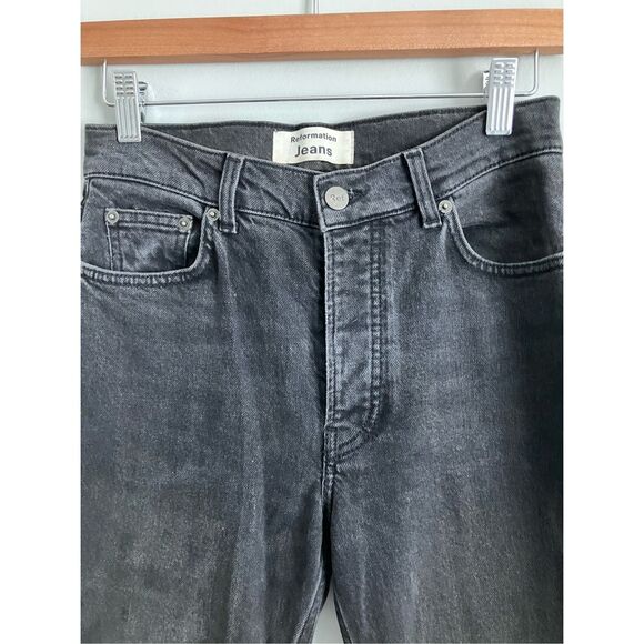 REFORMATION Black Erie Wash High Rise Button Fly Jeans Size 26 - Picture 3 of 12